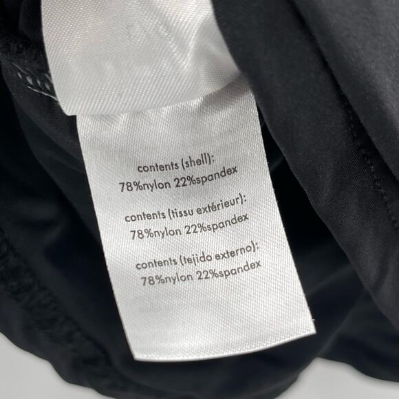 RACHEL PARCELL Top Size Large Ruched Fitted Mockneck Long Sleeve Black Spandex - Picture 12 of 12